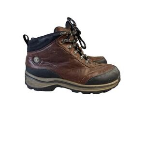 Timberland Brown Leather Hiking Boots Youth Size 2 UK 1.5 EU 34‎